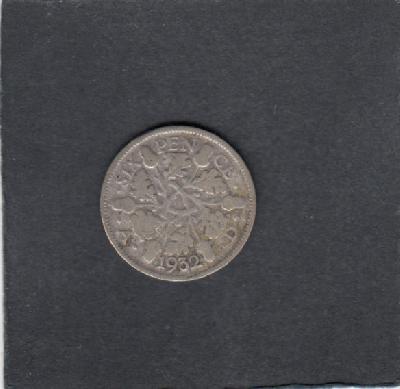 Beschrijving: 6 Pence GEORGIUS V